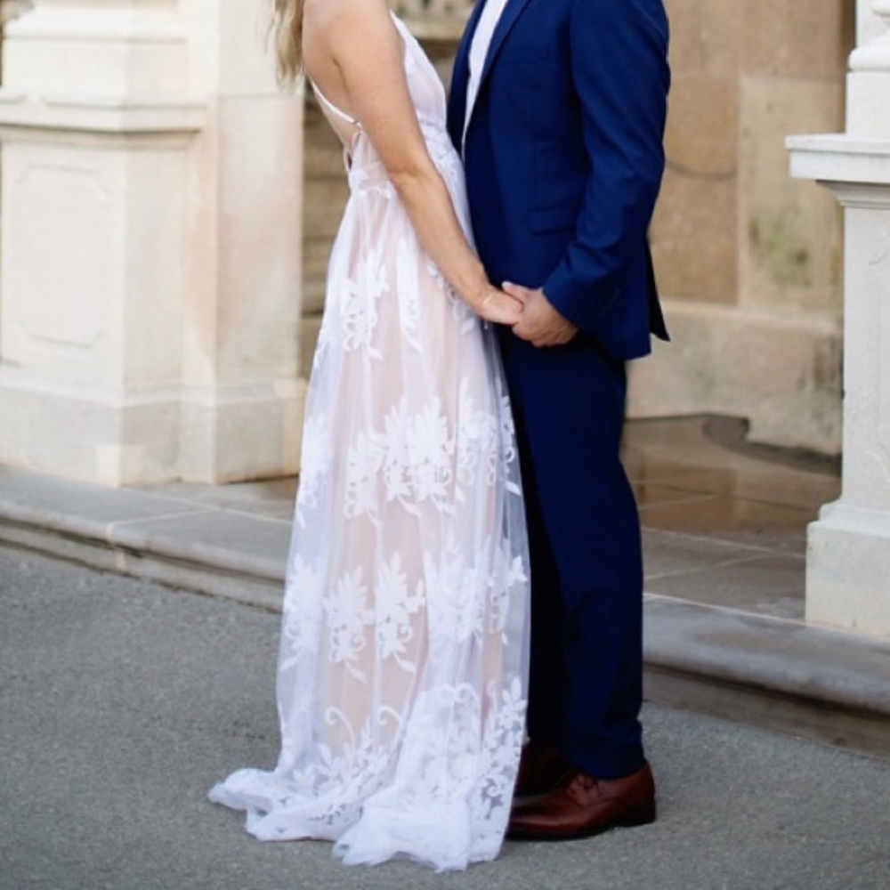 White float maxi dress